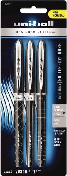 Uni-Ball - Roller Ball 0.5mm Stick Pen - Black - USA Tool & Supply