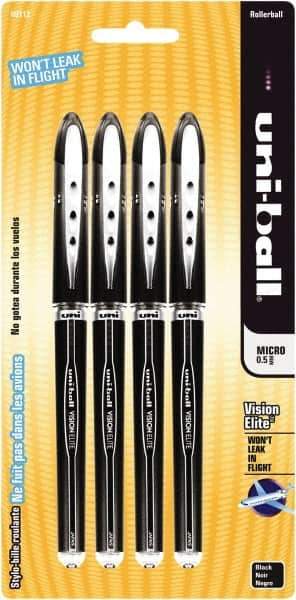 Uni-Ball - Roller Ball 0.5mm Stick Pen - Black - USA Tool & Supply