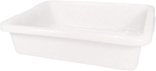Rubbermaid - 4.6 Gal, White Polyethylene Tote Container - Nesting, 20" Long x 15" Wide x 5" High - USA Tool & Supply