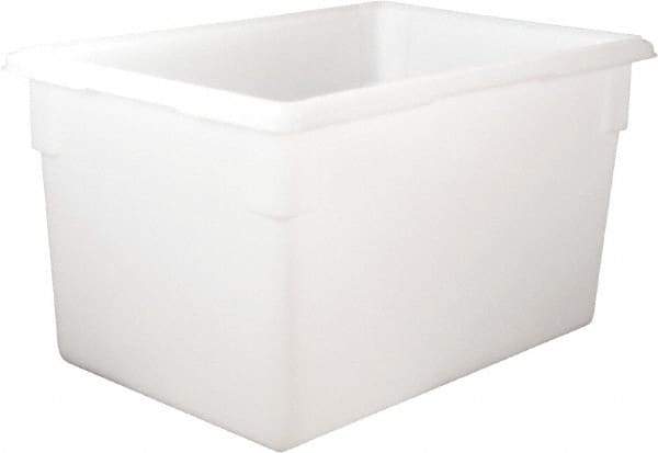 Rubbermaid - Rectangular, White Polyethylene Food Tote Box - 15" High x 18" Wide x 26" Long, with Snap-On Lid - USA Tool & Supply