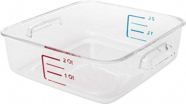 Rubbermaid - Square, Clear Polycarbonate Food Storage Container - 2.7" High x 8.8" Wide x 8.8" Long - USA Tool & Supply