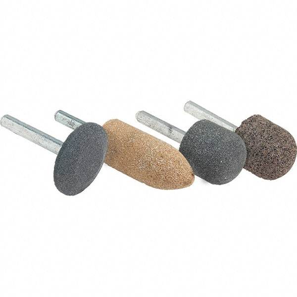 WALTER Surface Technologies - 7/8" Head Diam, A11, Pointed End, Ceramic Mounted Point - Brown, Fine Grade, 19,860 RPM - USA Tool & Supply