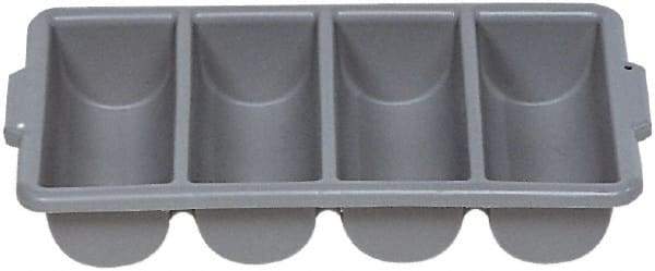 Rubbermaid - 4 Compartment, 21-1/4 Inch Wide x 11-1/2 Inch Deep x 3-3/4 Inch High, Cutlery Bin - Plastic, Gray - USA Tool & Supply