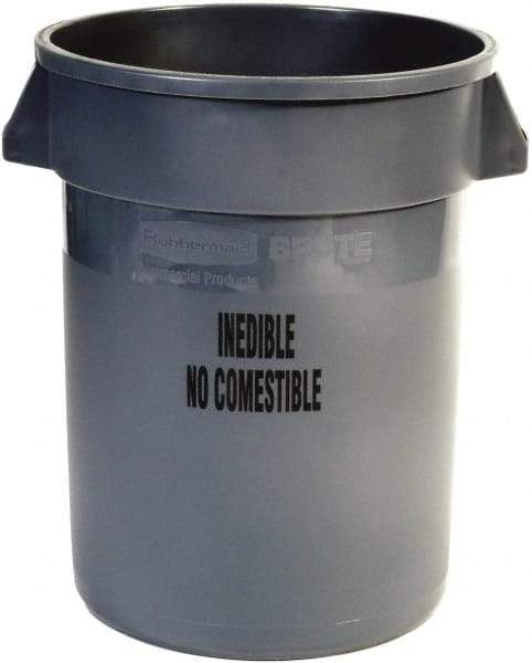 Rubbermaid - Round, Gray Food Storage Container - 27.3" High x 22" Wide - USA Tool & Supply