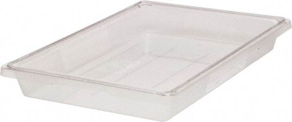 Rubbermaid - Rectangular, Clear Polycarbonate Food Tote Box - 3-1/2" High x 12" Wide x 18" Long, with Snap-On Lid - USA Tool & Supply
