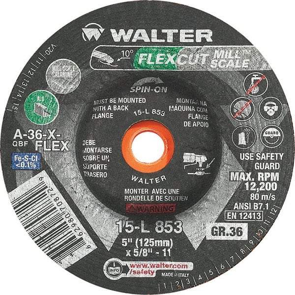 WALTER Surface Technologies - 5" Diam, 36 Grit Surface Grinding Wheel - USA Tool & Supply