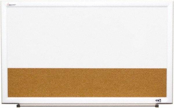 Ability One - 2" High x 22" Wide Combination Dry Erase and Natural Cork - Melamine, 32" Deep - USA Tool & Supply