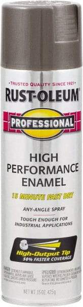 Rust-Oleum - Dark Machinery Gray, Gloss, Rust Proof Enamel Spray Paint - 14 Sq Ft per Can, 15 oz Container, Use on Multipurpose - USA Tool & Supply