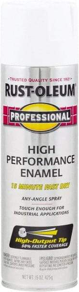 Rust-Oleum - White, Gloss, Rust Proof Enamel Spray Paint - 14 Sq Ft per Can, 15 oz Container, Use on Multipurpose - USA Tool & Supply