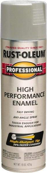 Rust-Oleum - Light Machinery Gray, Gloss, Rust Proof Enamel Spray Paint - 14 Sq Ft per Can, 15 oz Container, Use on Multipurpose - USA Tool & Supply