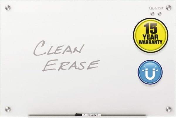 Quartet - 36" High x 48" Wide Magnetic Dry Erase Board - Glass, Includes Dry-Erase Marker, (2) Rare-Earth Magnets & Mounting Kit - USA Tool & Supply