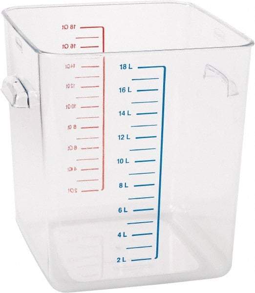 Rubbermaid - Rectangular, Clear Polycarbonate Food Storage Container - 11.9" High x 10-1/2" Wide x 11.3" Long - USA Tool & Supply