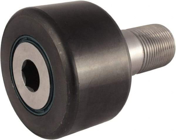 RBC Bearings - 3-1/2" Roller Diam x 2" Width, 1-3/8" Stud Diam x 2-3/4" Length, Sealed Stud Cam Follower with Hex - Carbon Steel, 1-3/8" Thread Length, 1-3/8-12 Thread, 4-25/32" OAL, 36,100 Lb Dynamic Cap, 53,000 Lb Static Cap - USA Tool & Supply
