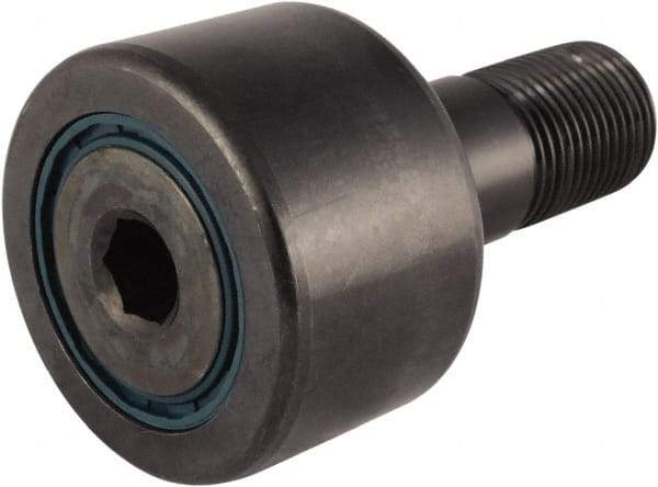 RBC Bearings - 2-1/2" Roller Diam x 1-1/2" Width, 1" Stud Diam x 2-1/4" Length, Sealed Stud Cam Follower with Hex - Carbon Steel, 1-1/8" Thread Length, 1-14 Thread, 3-25/32" OAL, 16,800 Lb Dynamic Cap, 22,800 Lb Static Cap - USA Tool & Supply