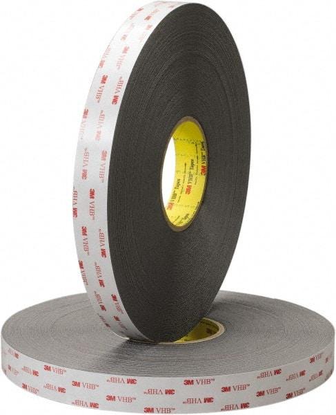 3M - 1" x 36 Yd Acrylic Adhesive Double Sided Tape - 45 mil Thick, Polyethylene Foam Liner, Series 5952WF - USA Tool & Supply