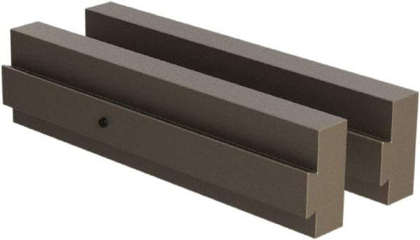 CarveSmart - 3/4" Wide x 2" High x 3/4" Thick, Flat/No Step Vise Jaw - Soft, Steel, Fixed Jaw, Compatible with 6" Vises - USA Tool & Supply