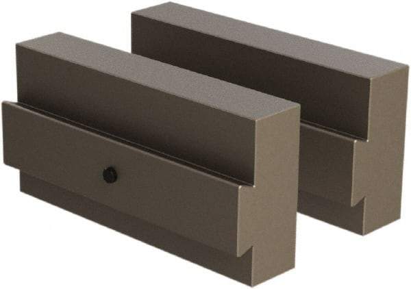 CarveSmart - 3/4" Wide x 2" High x 3/4" Thick, Flat/No Step Vise Jaw - Soft, Steel, Fixed Jaw, Compatible with 6" Vises - USA Tool & Supply