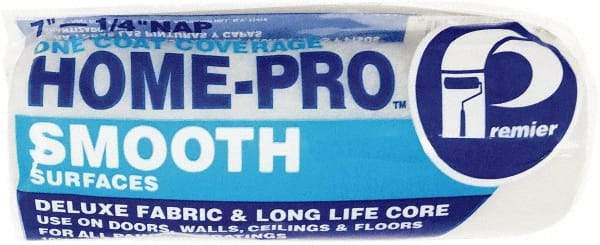 Premier Paint Roller - 1/4" Nap, 7" Wide Paint Roller Cover - Smooth Texture, Polyester - USA Tool & Supply