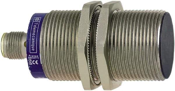 Telemecanique Sensors - NPN, PNP, NO/NC, 10mm Detection, Cylinder, Inductive Proximity Sensor - 4 Wires, IP67, 12 to 24 VDC, M30x1.5 Thread, 72mm Long - USA Tool & Supply