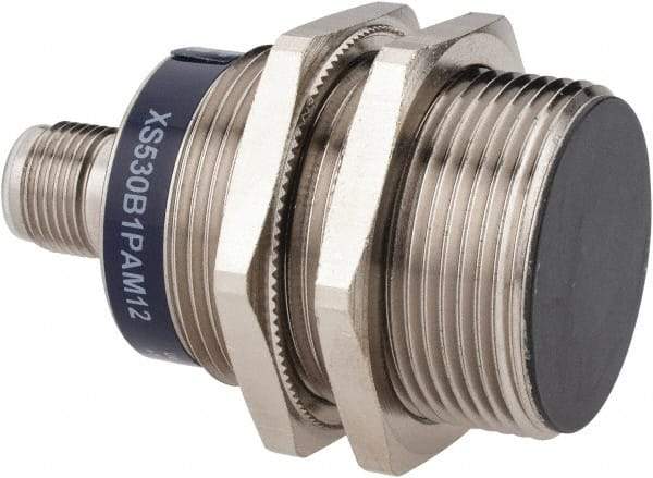 Telemecanique Sensors - PNP, 10mm Detection, Cylinder Shielded, Inductive Proximity Sensor - 3 Wires, IP67, IP69K, 12 to 24 VDC, M30x1.5 Thread, 50.7mm Long - USA Tool & Supply