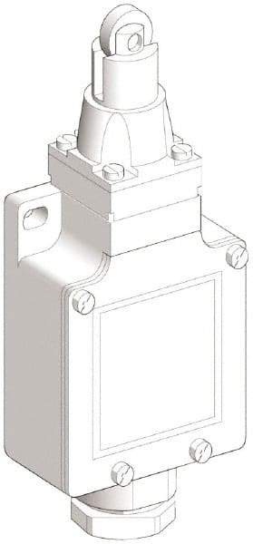 Telemecanique Sensors - SPDT, NC/NO, 240 VAC, 250 VDC, Screw Terminal, Roller Plunger Actuator, General Purpose Limit Switch - 1, 2, 4, 6, 12, 13, 6P NEMA Rating, IP66 IPR Rating - USA Tool & Supply