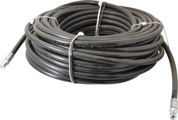 Value Collection - 1/4" ID x 1/2" OD, 4,400 Working psi, Black Thermoplastic Polyurethane Sewer Hose - 100' Long, -40 to 160°F - USA Tool & Supply