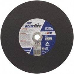 Norton - 14" 36 Grit Zirconia Alumina Cutoff Wheel - 7/64" Thick, 1" Arbor, 4,365 Max RPM, Use with Stationary Tools - USA Tool & Supply