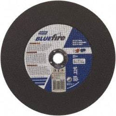 Norton - 12" 30 Grit Zirconia Alumina Cutoff Wheel - 1/8" Thick, 1" Arbor, 5,095 Max RPM, Use with Stationary Tools - USA Tool & Supply