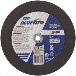 Norton - 10" 30 Grit Zirconia Alumina Cutoff Wheel - 3/32" Thick, 5/8" Arbor, 6,110 Max RPM, Use with Stationary Tools - USA Tool & Supply