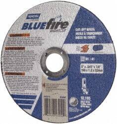Norton - 5" 36 Grit Zirconia Alumina Cutoff Wheel - 1/16" Thick, 7/8" Arbor, 12,225 Max RPM, Use with Angle Grinders - USA Tool & Supply