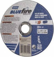Norton - 5" 36 Grit Zirconia Alumina Cutoff Wheel - 1/16" Thick, 7/8" Arbor, 12,225 Max RPM, Use with Angle Grinders - USA Tool & Supply