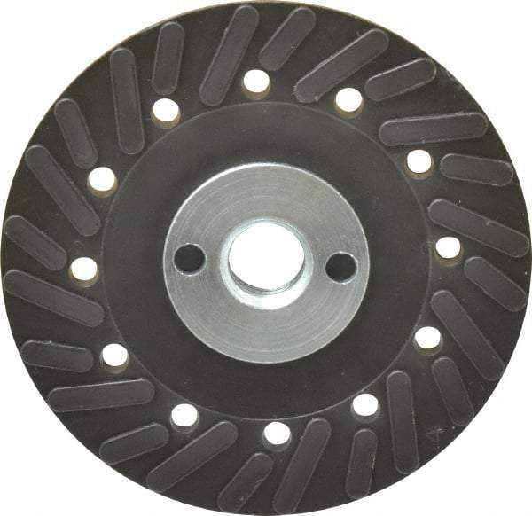 Made in USA - 4" Diam Locking Nut Disc Backing Pad - Hard Density, 20,000 RPM - USA Tool & Supply