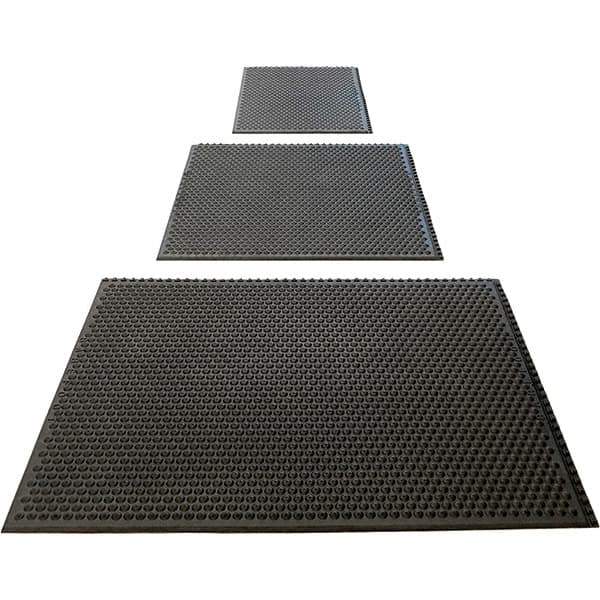 Barefoot - 3' Long x 3' Wide, Dry/Wet Environment, Anti-Fatigue Matting - Black, Nitrile Rubber with Nitrile Rubber Base - USA Tool & Supply