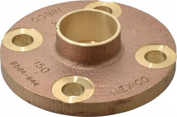 NIBCO - 1-1/2" Pipe, 5" OD, Cast Copper Companion Pipe Flange - 150 psi, C End Connection, 3-7/8" Across Bolt Hole Centers - USA Tool & Supply