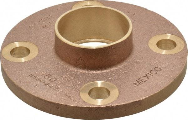 NIBCO - 2-1/2" Pipe, 7" OD, Cast Copper Companion Pipe Flange - 150 psi, C End Connection, 5-1/2" Across Bolt Hole Centers - USA Tool & Supply