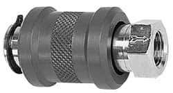 Legris - 1/8" Pipe, FBSPP x FBSPP, Nickel Plated Brass Standard Slide Valve - 230 Max psi, Anodized Aluminum Sleeve - USA Tool & Supply