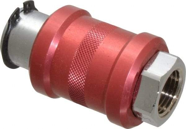 Legris - 1/2" Pipe, FNPT x FNPT, Nickel Plated Brass Standard Slide Valve - 230 Max psi, Anodized Aluminum Sleeve - USA Tool & Supply
