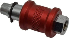 Legris - 1/8" Pipe, MNPT x FNPT, Nickel Plated Brass Standard Slide Valve - 230 Max psi, Anodized Aluminum Sleeve - USA Tool & Supply