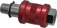 Legris - 1/4" Pipe, MNPT x FNPT, Nickel Plated Brass Standard Slide Valve - 230 Max psi, Anodized Aluminum Sleeve - USA Tool & Supply