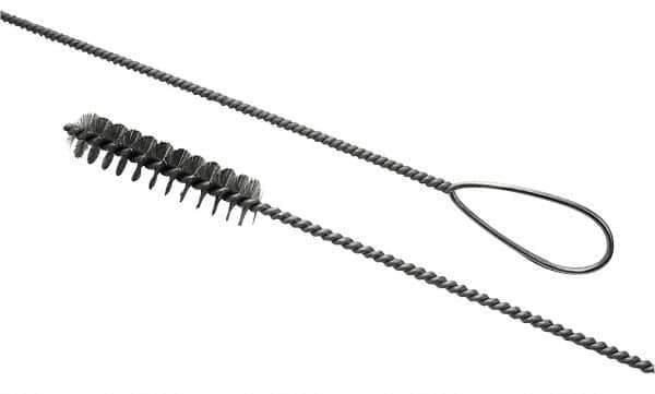 Schaefer Brush - 1" Diam, 4" Bristle Length, Boiler & Furnace Stainless Steel Brush - Wire Loop Handle, 42" OAL - USA Tool & Supply