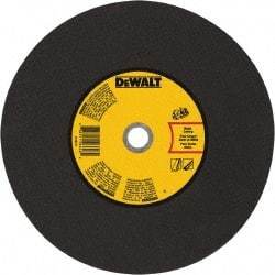 DeWALT - 14" 24 Grit Aluminum Oxide Cutoff Wheel - 1/8" Thick, 20mm Arbor, 5,500 Max RPM, Use with Gas Powered Saws - USA Tool & Supply