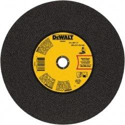 DeWALT - 14" 24 Grit Aluminum Oxide Cutoff Wheel - 0.109" Thick, 1" Arbor, 4,300 Max RPM, Use with Stationary Tools - USA Tool & Supply