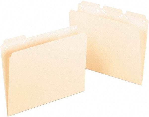 Pendaflex - 8-1/2 x 11", Letter Size, Manila, File Folders with Top Tab - 11 Point Stock, 1/3 Tab Cut Location - USA Tool & Supply