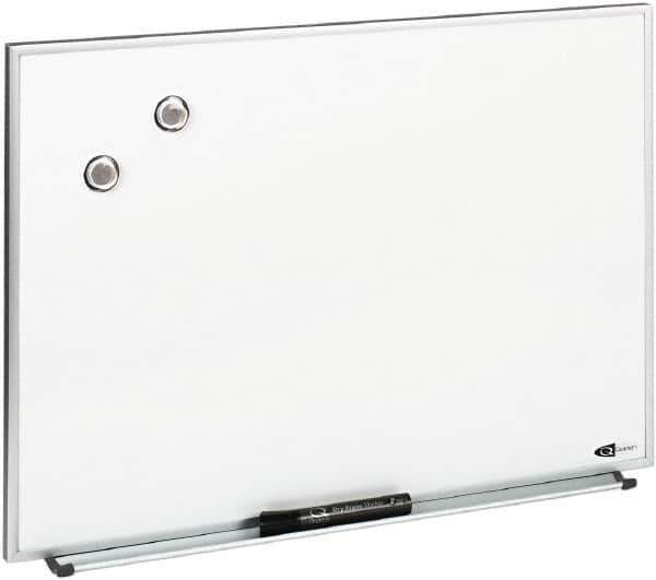 Quartet - 16" High x 23" Wide Enameled Steel Magnetic Marker Board - Aluminum Frame, 1-1/4" Deep, Includes Accessory Tray/Rail, One Dry-Erase Marker & Magnets & Mounting Kit - USA Tool & Supply