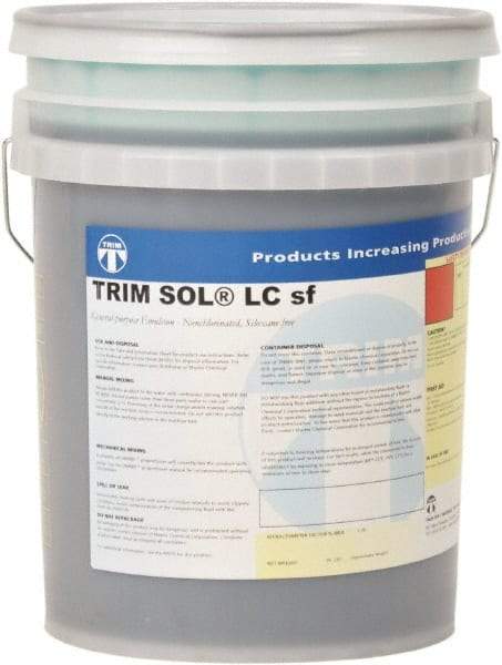 Master Fluid Solutions - Trim SOL LC sf, 5 Gal Pail Cutting & Grinding Fluid - Water Soluble, For Cutting, Grinding - USA Tool & Supply