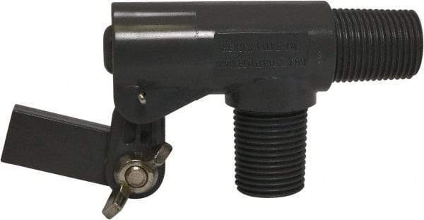 Control Devices - 3/8" Pipe, PVC, Angle Pattern-Double Seat, Mechanical Float Valve - 100 psi, MNPT End Connections - USA Tool & Supply