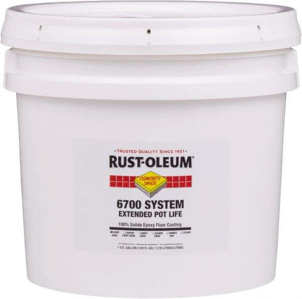 Rust-Oleum - 2 Gal Pail Super Light Gray Epoxy Floor Coating - 100 Sq Ft/Gal Coverage, <100 g/L g/L VOC Content, Low Odor & Low VOC - USA Tool & Supply