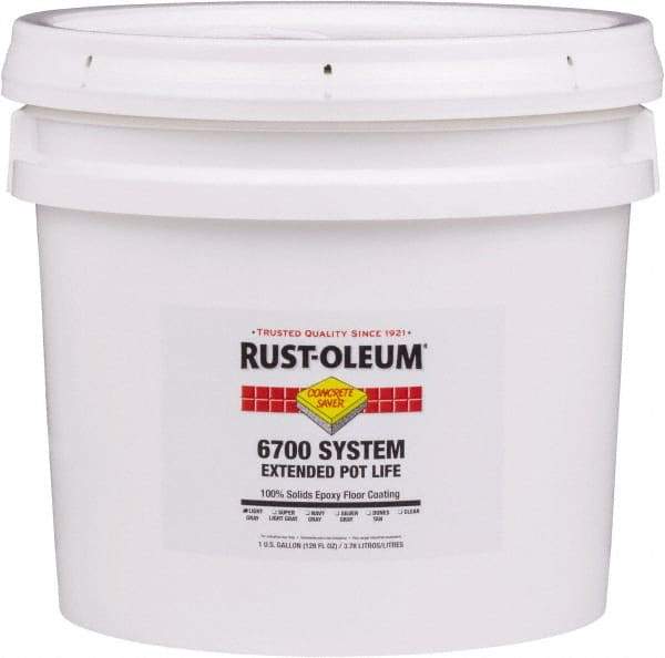 Rust-Oleum - 2 Gal Pail Silver Gray Epoxy Floor Coating - 100 Sq Ft/Gal Coverage, <100 g/L g/L VOC Content, Low Odor & Low VOC - USA Tool & Supply