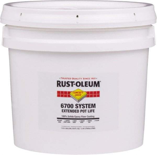Rust-Oleum - 2 Gal Pail Light Gray Epoxy Floor Coating - 100 Sq Ft/Gal Coverage, <100 g/L g/L VOC Content, Low Odor & Low VOC - USA Tool & Supply