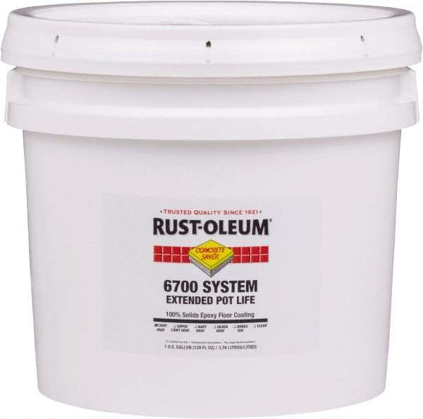 Rust-Oleum - 2 Gal Pail Navy Gray Epoxy Floor Coating - 100 Sq Ft/Gal Coverage, <100 g/L g/L VOC Content, Low Odor & Low VOC - USA Tool & Supply